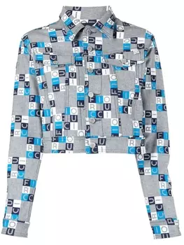 Fiorucci укороченная куртка с логотипом, синий