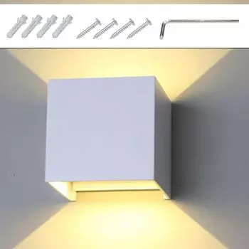 Fiqops 7W светодиодный настенный светильник, потолочный светильник, IP65, настенный светильник, настенное освещение, теплый белый