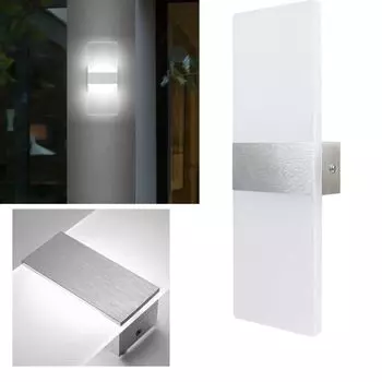 Fiqops светодиодный настенный светильник 12 Вт, светильник для прихожей, настенный светильник для внутреннего освещения, настенный светильник, уличный светильник для прихожей, белый