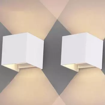 Fiqops светодиодный настенный светильник, настенные светильники, IP65, лампа для гостиной, прихожей, лестница, настенный светильник, наружное украшение, 12 Вт, белый, теплый белый, упаковка из 4 шт.