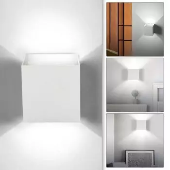 Fiqops светодиодный настенный светильник уличный настенный светильник современные настенные светильники водонепроницаемая лестница прихожая лампа квадратный вверх вниз свет украшение 7 Вт белый холодный белый