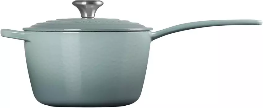 Фирменная эмалированная чугунная кастрюля Le Creuset, 2,25 кварты, морская соль, Sea Salt