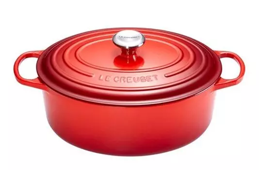 Фирменная чугунная жаровня Le Creuset, красный