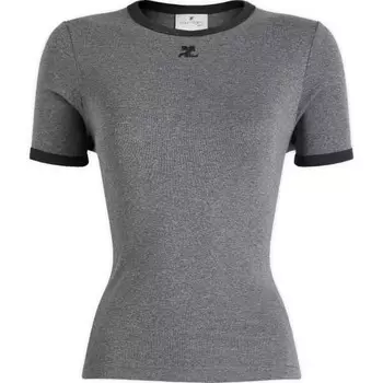 Фирменная футболка Courrges, серый