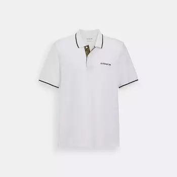 Фирменная футболка-поло Coach Outlet, белый