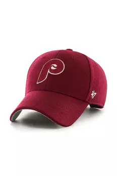 Фирменная кепка 47 с козырьком с добавлением хлопка MLB Philadelphia Phillies 47 Brand, красный
