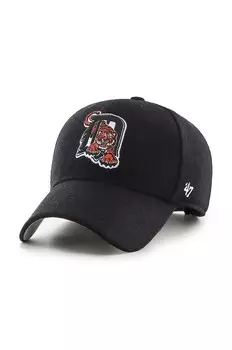 Фирменная кепка 47 с козырьком с добавлением хлопка MLB Detroit Tigers 47 Brand, черный