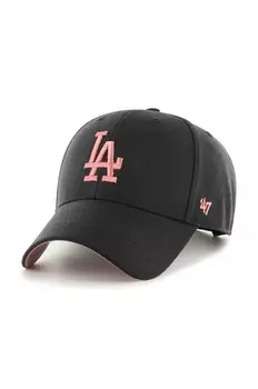 Фирменная кепка 47 с козырьком с добавлением хлопка MLB Los Angeles Dodgers 47 Brand, черный