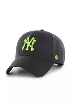 Фирменная кепка 47 с козырьком с добавлением хлопка MLB New York Yankees 47 Brand, черный