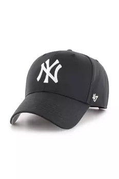 Фирменная кепка 47 с козырьком с добавлением хлопка MLB New York Yankees 47 Brand, черный