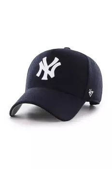Фирменная кепка 47 с козырьком с добавлением хлопка MLB New York Yankees 47 Brand, темно-синий