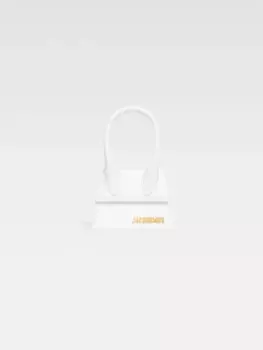 Фирменная кожаная мини-сумочка Ле Чикито Jacquemus, белый