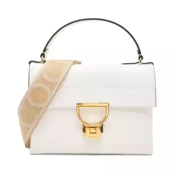 Фирменная кожаная сумка через плечо Arlettis Coccinelle, белый