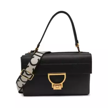 Фирменная кожаная сумка через плечо Arlettis Coccinelle, черный