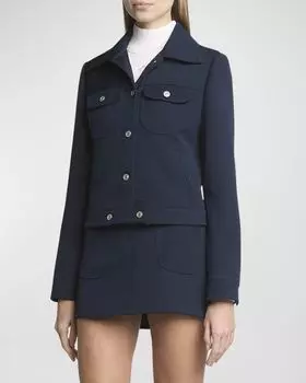 Фирменная куртка дальнобойщика из твила Courreges, цвет Navy