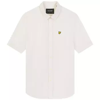 Фирменная меловая рубашка с логотипом на груди Lyle & Scott, бежевый
