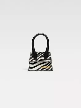 Фирменная мини-сумочка JACQUEMUS The Chiquito, цвет Black & White Zebra