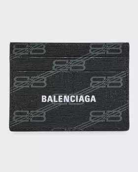 Фирменная мужская визитница BB Холст с покрытием Monogram Balenciaga