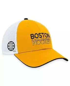 Фирменная мужская золотистая регулируемая кепка Boston Bruins Alternate Authentic Pro Trucker Fanatics, золотой
