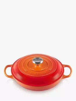 Фирменная неглубокая чугунная кастрюля Le Creuset, вулканического происхождения, 30 см
