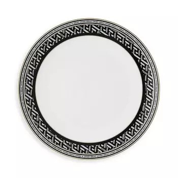 Фирменная обеденная тарелка Versace La Greca, черный