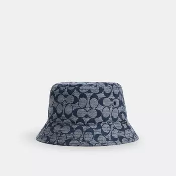 Фирменная панама из шамбре COACH, цвет chambray
