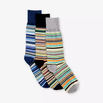 Фирменная полосатая упаковка из шести носков из хлопковой смеси Paul Smith, мультиколор