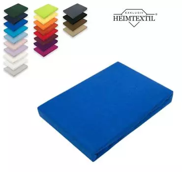 Фирменная простыня из микрофибры 140 - 160 х 200 см + 30 см королевского синего цвета Sdseetraum