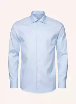 Фирменная рубашка из твила современного кроя Eton, синий