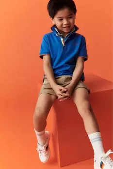 Фирменная рубашка-поло для мальчиков с короткими рукавами Paul Smith Junior, синий