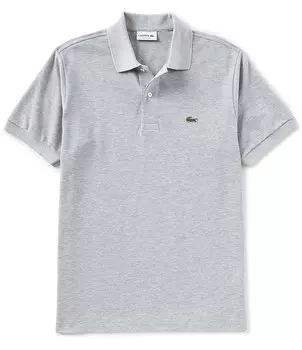 Фирменная рубашка-поло с короткими рукавами Lacoste Classic Chine, серый