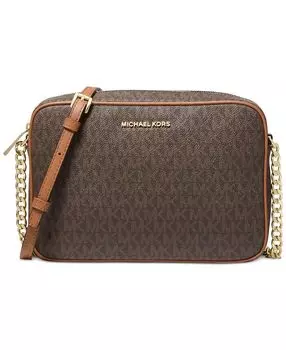 Сумка Michael Kors Signature Jet Set East-West Crossbody, коричневый