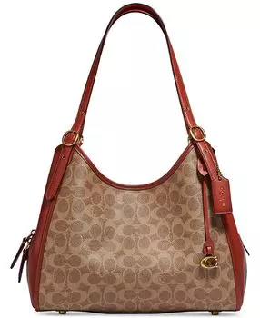 Фирменная сумка через плечо lori из холщовой ткани с покрытием COACH, мульти