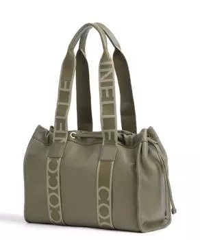 Фирменная сумка-шоппер для шопинга на 2 дня из зерненой кожи Coccinelle, зеленый