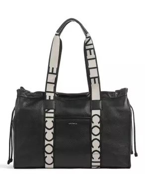 Фирменная сумка-шоппер для шопинга на 2 дня из зерненой кожи Coccinelle, черный