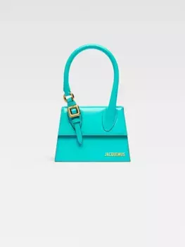 Фирменная сумочка с пряжкой букле Le Chiquito moyen Jacquemus, бирюзовый