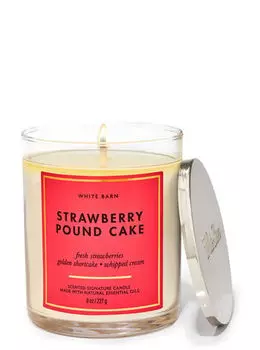 Фирменная свеча с одним фитилем Strawberry Pound Cake, 8 oz / 227 g, Bath and Body Works