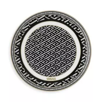 Фирменная тарелка для хлеба и масла Versace La Greca, черный