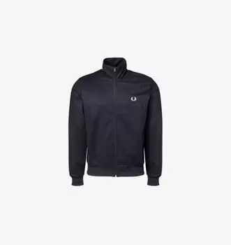 Фирменная вышитая куртка прямого кроя из ткани Fred Perry, синий