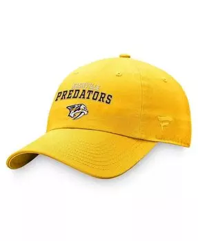 Фирменная женская золотая регулируемая кепка Nashville Predators Fundamental Two-Hit Fanatics, золотой