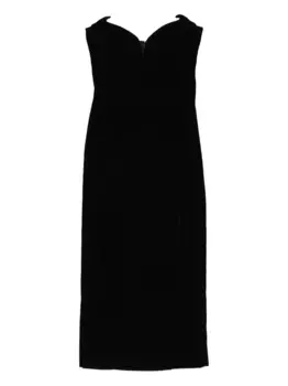 Фирменное бархатное платье с вырезом в форме сердечка Mugler, черный