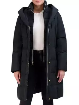 Фирменное двухслойное пуховое пальто Cole Haan, черный