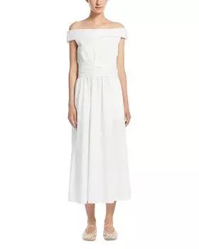 Фирменное платье Prosit с открытыми плечами Weekend Max Mara, белый