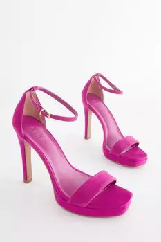 Фирменные кожаные босоножки на платформе Next, розовый