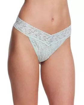 Фирменные кружевные стринги с оригинальной посадкой Hanky Panky, зеленый