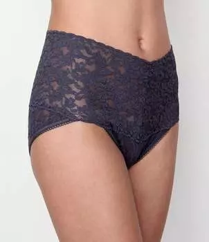 Фирменные кружевные трусики Hanky Panky с V-образным вырезом в стиле ретро Hanky Panky, серый