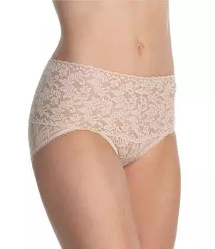 Фирменные кружевные трусики Hanky Panky с V-образным вырезом в стиле ретро Hanky Panky, бежевый