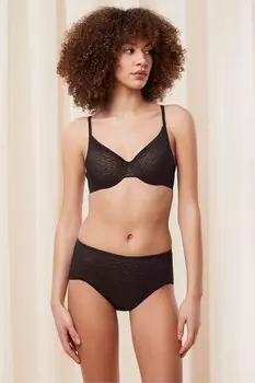 Фирменные прозрачные трусы макси Triumph, черный