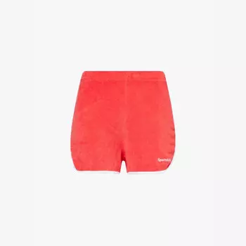 Фирменные шорты из хлопчатобумажной махры с эластичной талией Sporty & Rich, красный