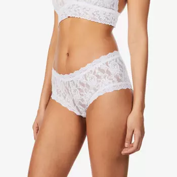 Фирменные трусы из эластичного кружева со средней посадкой Hanky Panky, белый
